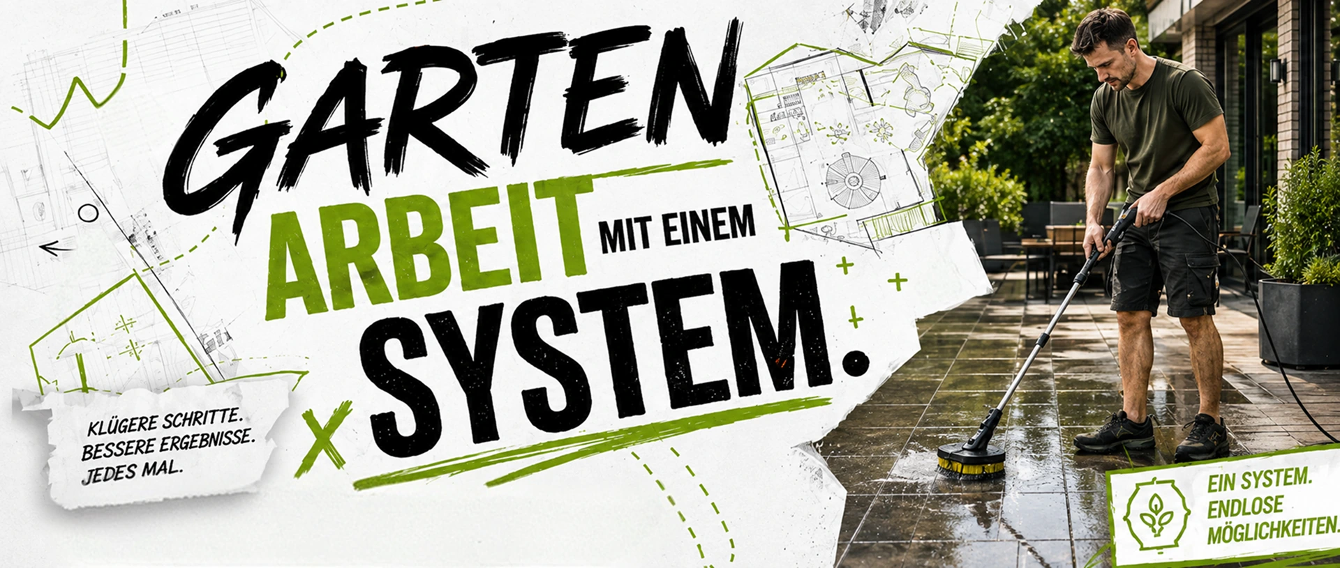 Gartenarbeit mit einem System