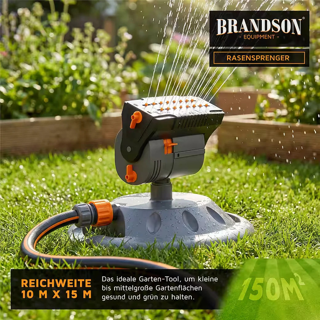 Brandson Viereckregner Garten Rasensprenger Oszillationsregner 150 m²