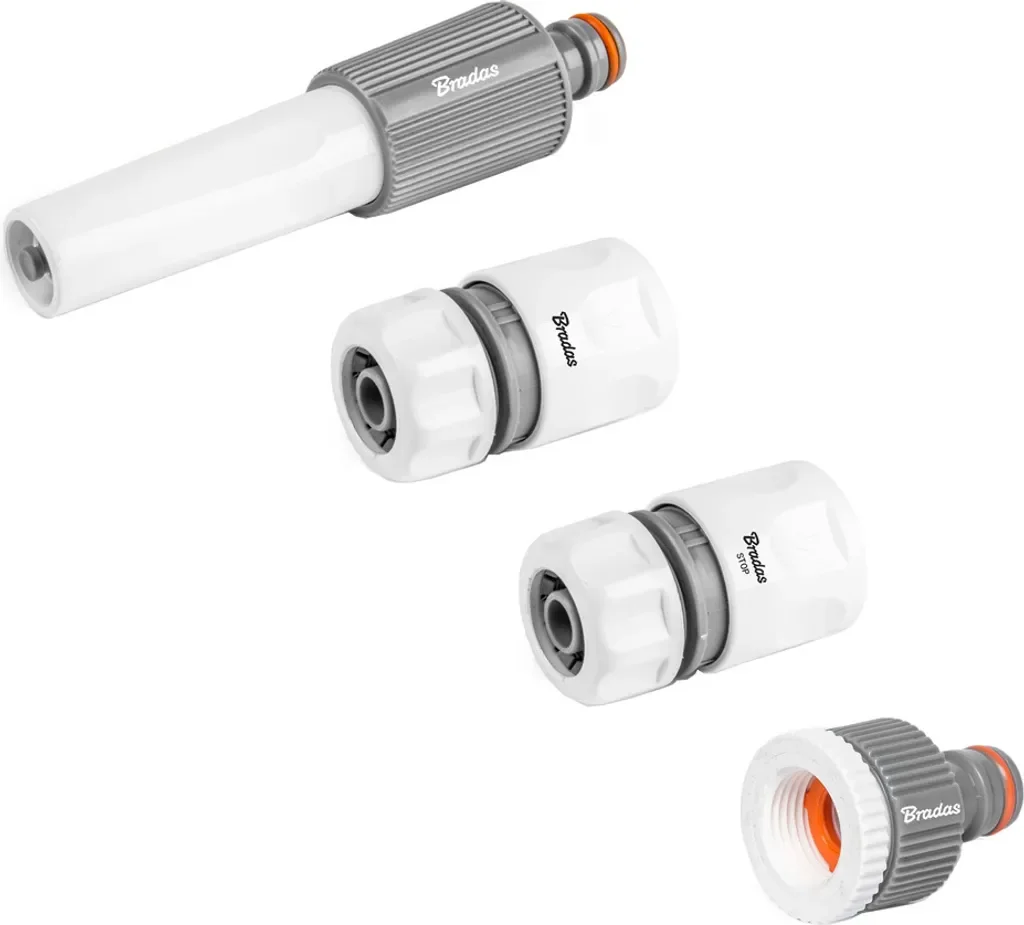 Bradas Spritzdüse-Set WHITE LINE 3/4 Zoll 4-teilig grau/weiß