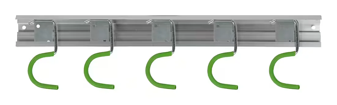 FLORAWORLD Gartengerätehalter Alu Geräteleiste mit 5 Haken Wandhalter