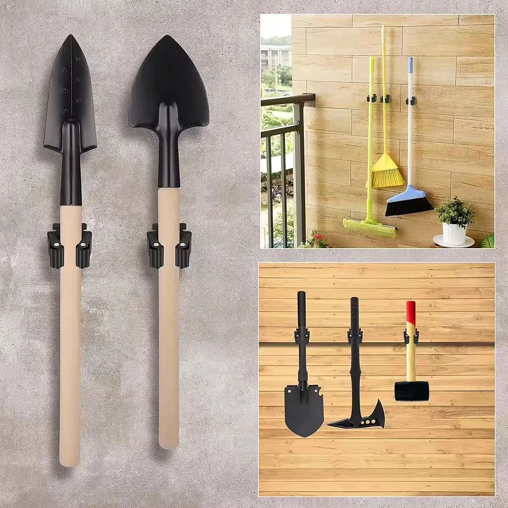 LUXUSKOLLEKTION Gartengerätehalter Wand Edelstahl 10 Stück schwarz