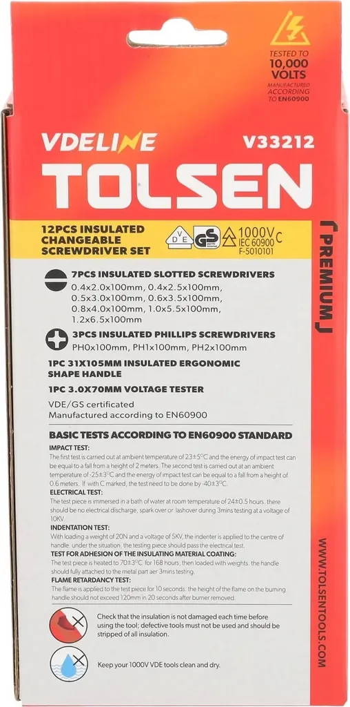 Tolsen Tools VDE isoliertes Schraubendreher-Bit-Set 12-teilig