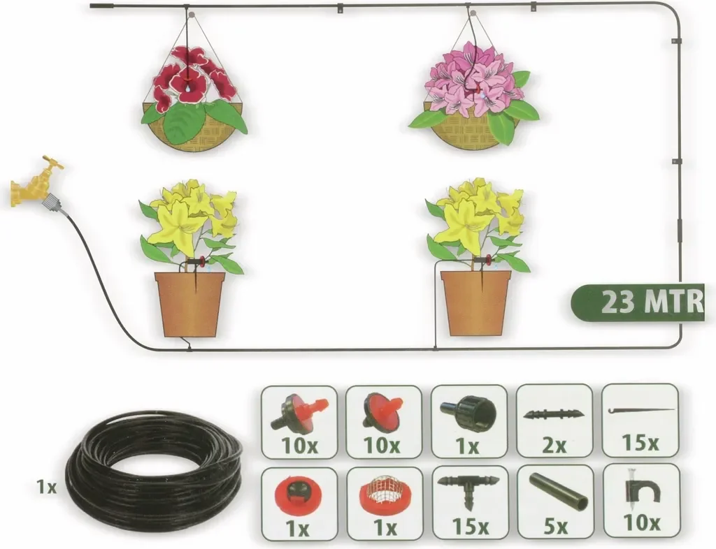 PROGARDEN Mikro-Bewässerungssystem 71-tlg. Tropfbewässerung Garten