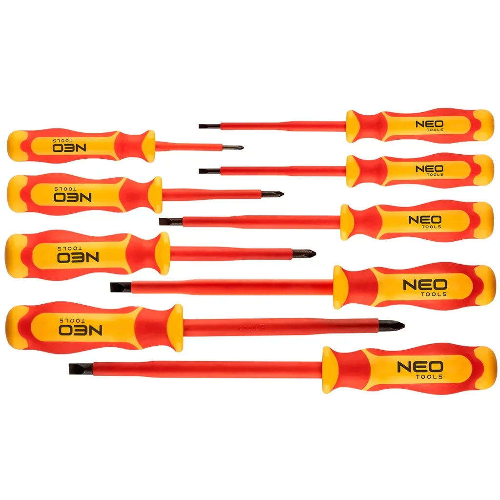 NEO TOOLS Schraubendreher Set isoliert 1000 V 9 teilig S2 Stahl