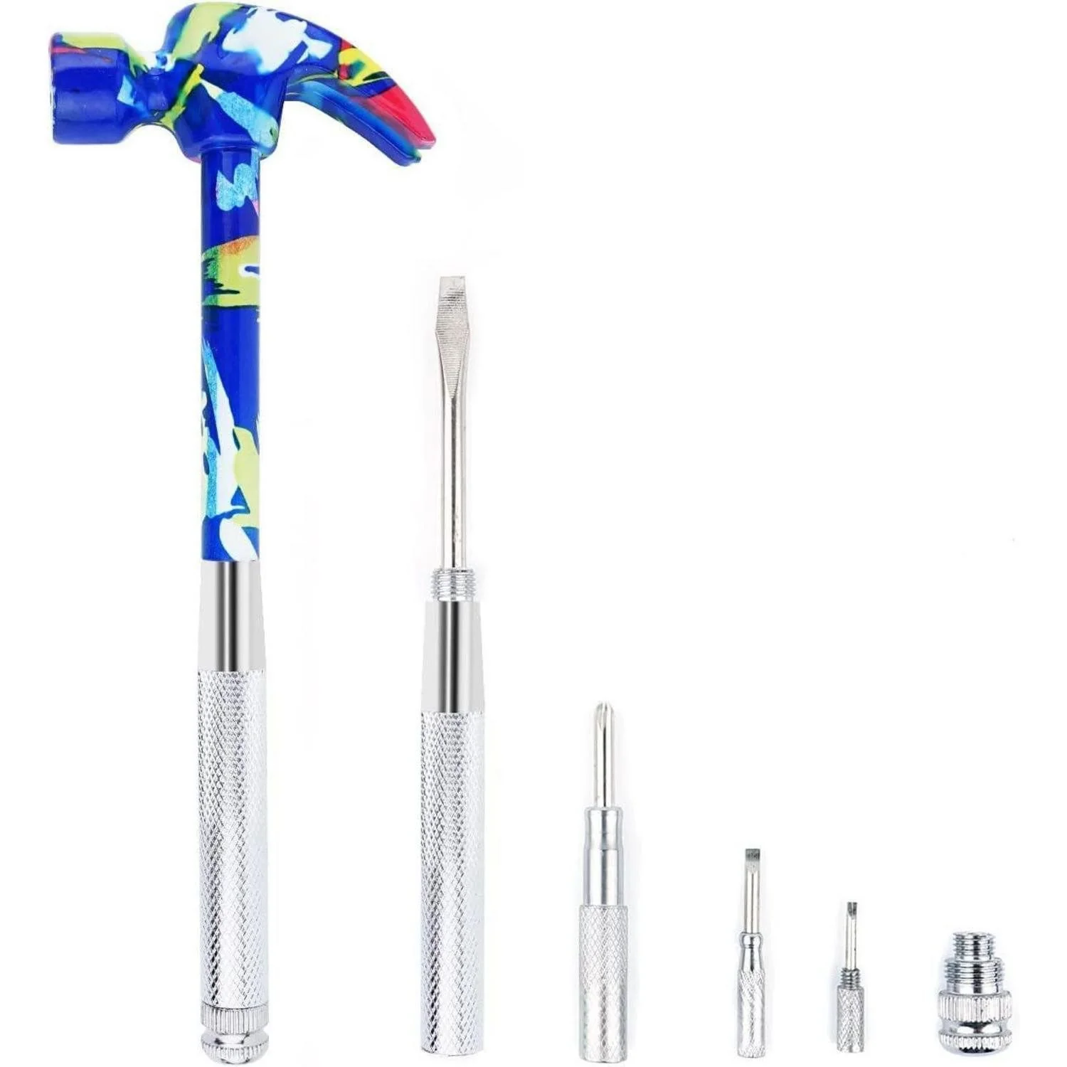 LUXUSKOLLEKTION Klauenhammer Multitool Schraubendreher Set Blau