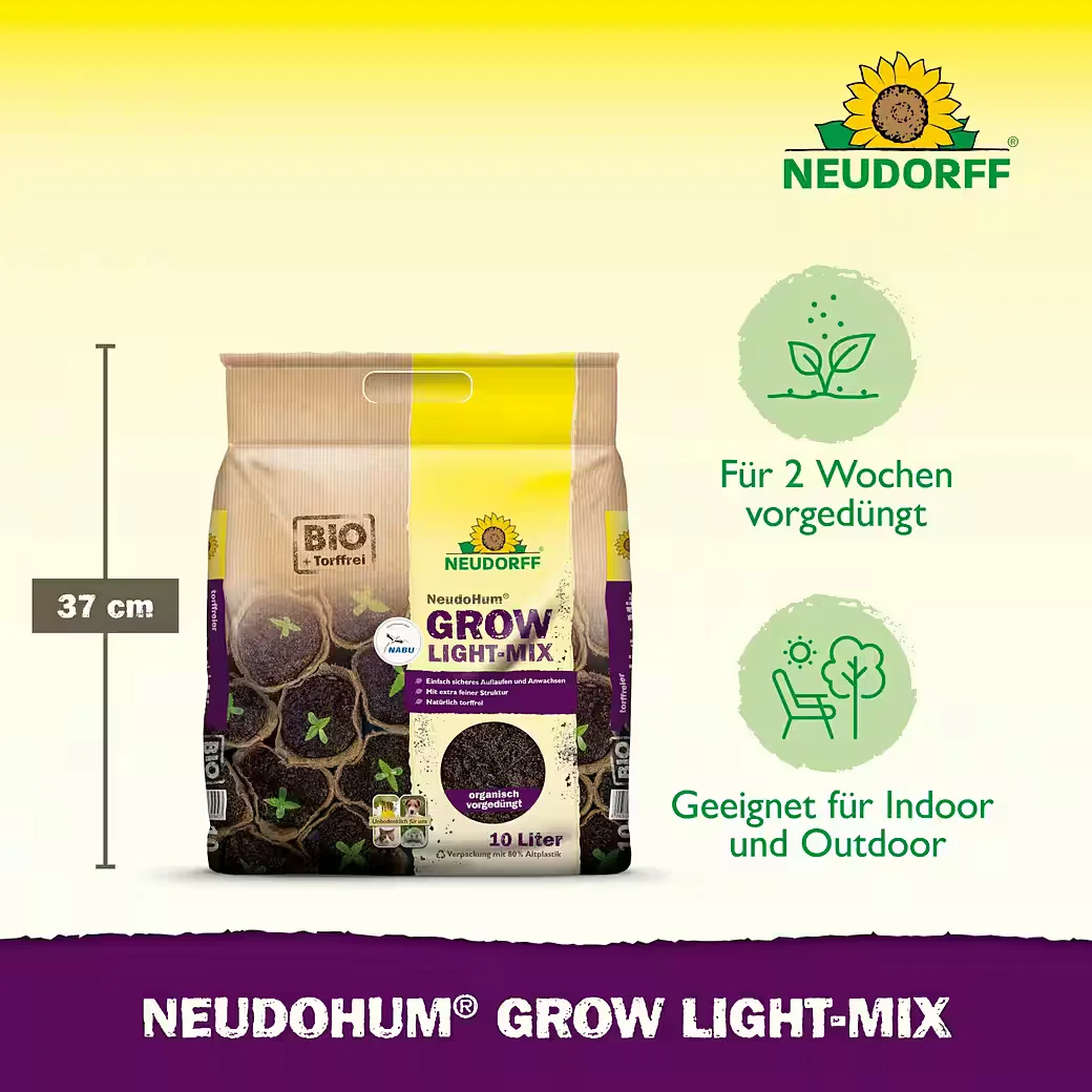 NEUDORFF NeudoHum Grow Light-Mix Spezialerde Pflanzenerde 10 Liter