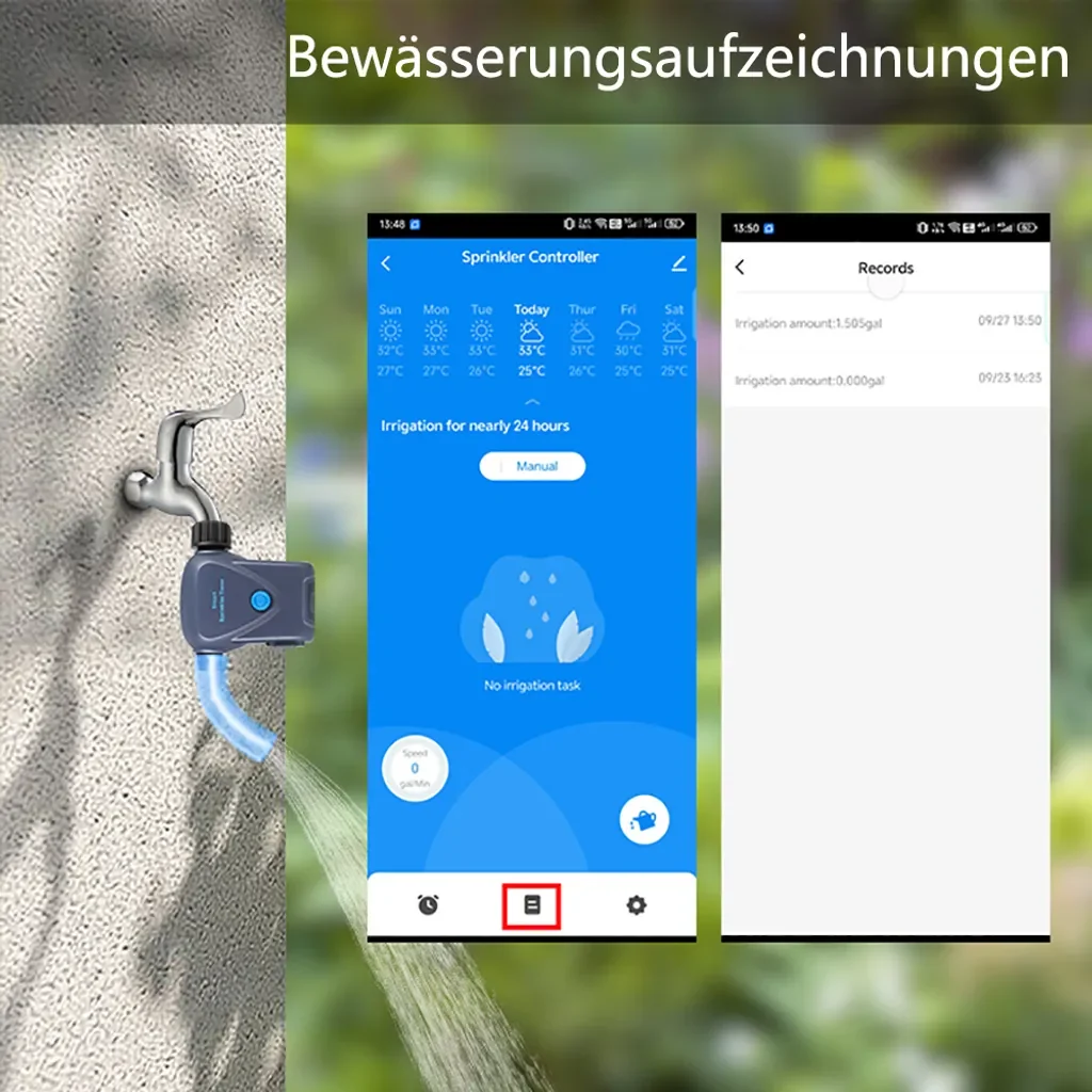 hocan Smart Bewässerungssystem mit Timer, Fernbedienung, Wasserzähler