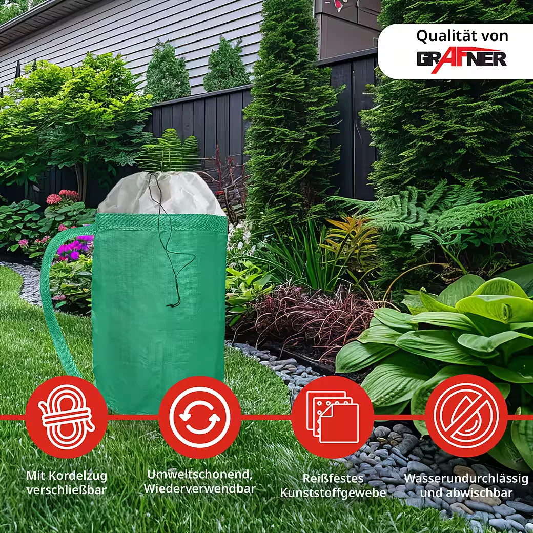 Grafner Gartensack Laubsack 280L grün 60x100 cm mit Tragegurt