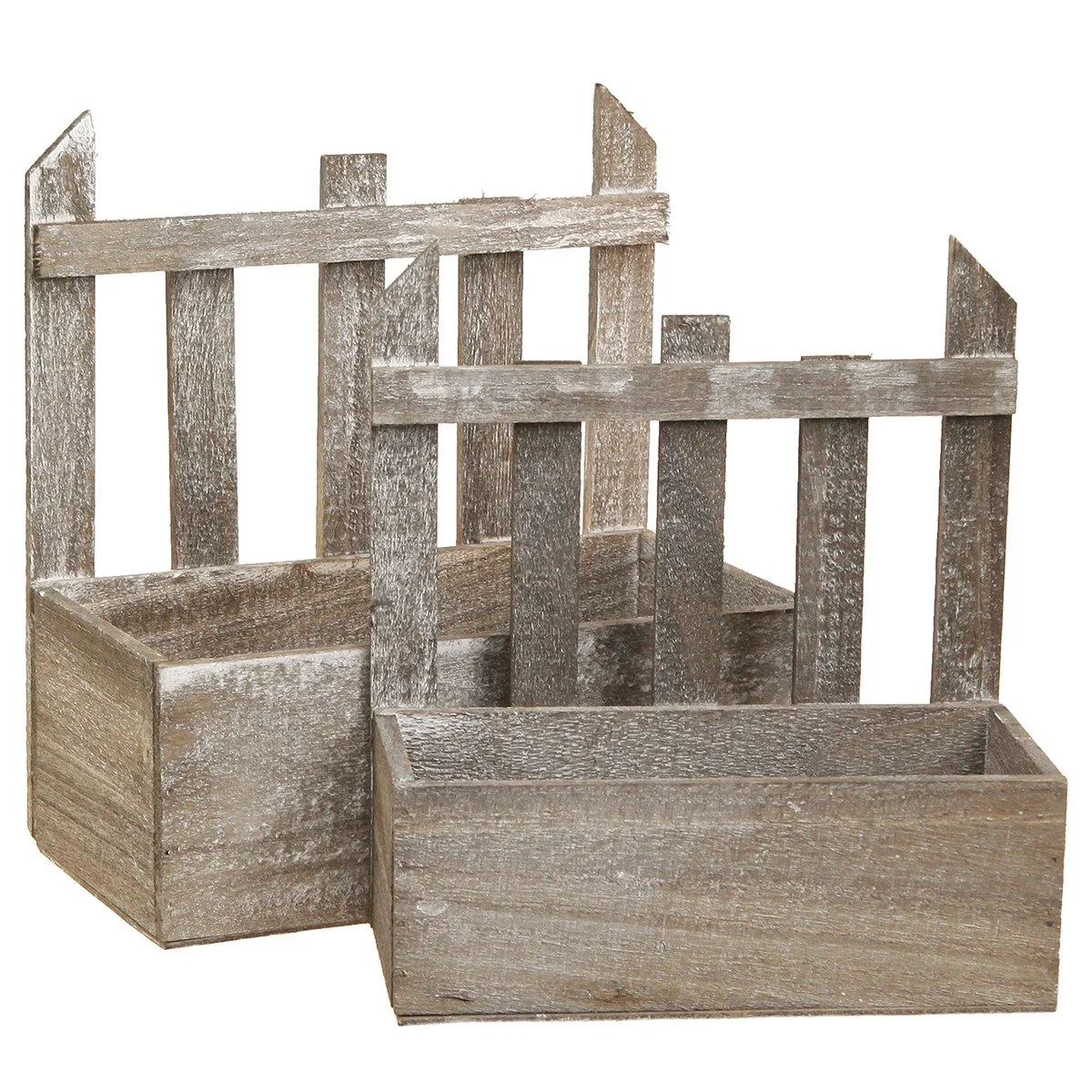 Viana Dekokorb Pflanzkasten aus Holz Vintage 2er Set Mini Blumen Deko