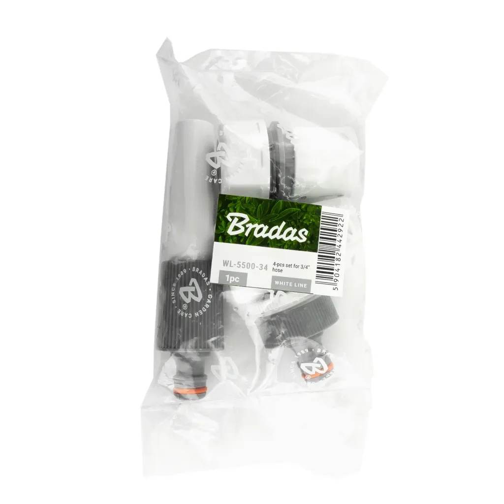 Bradas Spritzdüse-Set WHITE LINE 3/4 Zoll 4-teilig grau/weiß