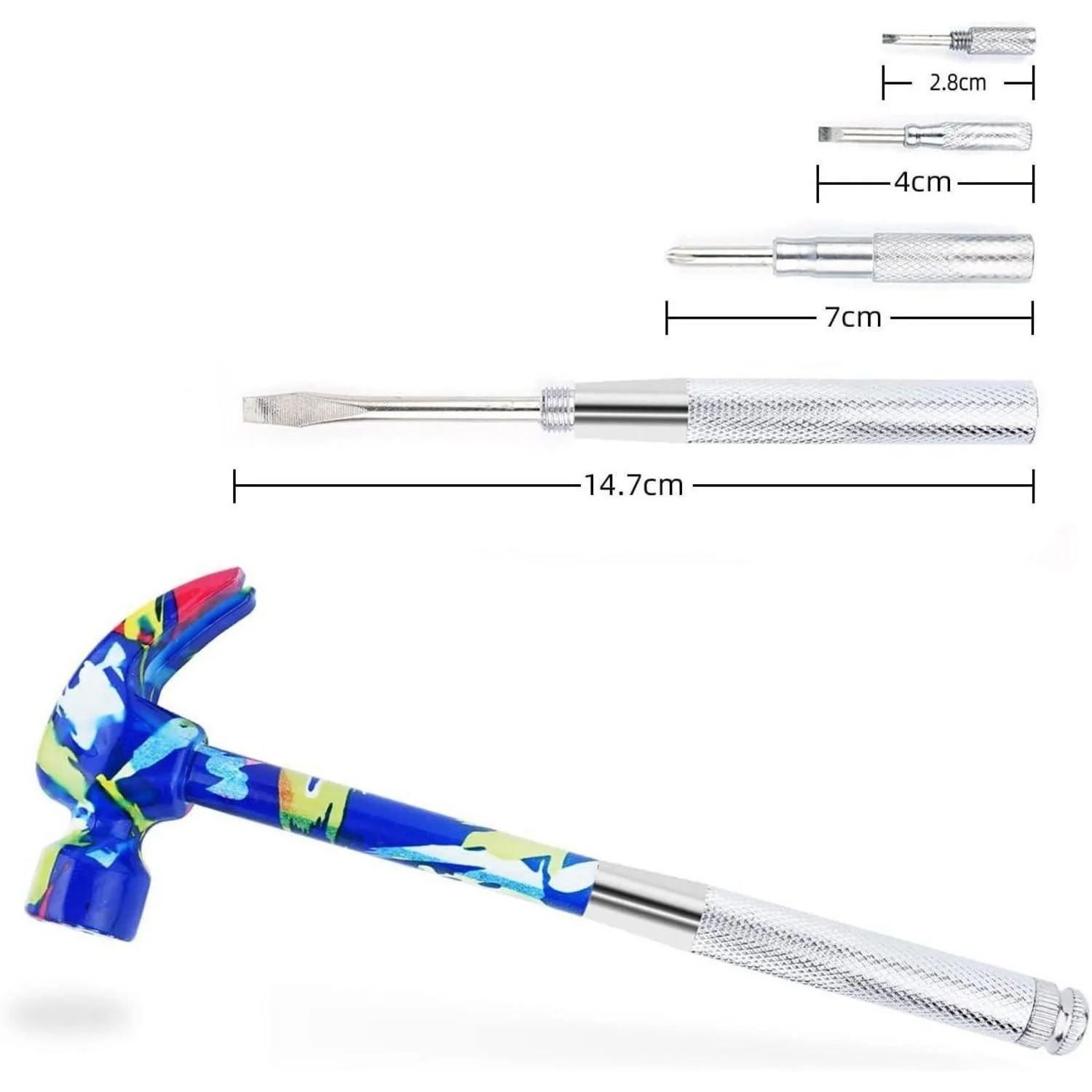 LUXUSKOLLEKTION Klauenhammer Multitool Schraubendreher Set Blau