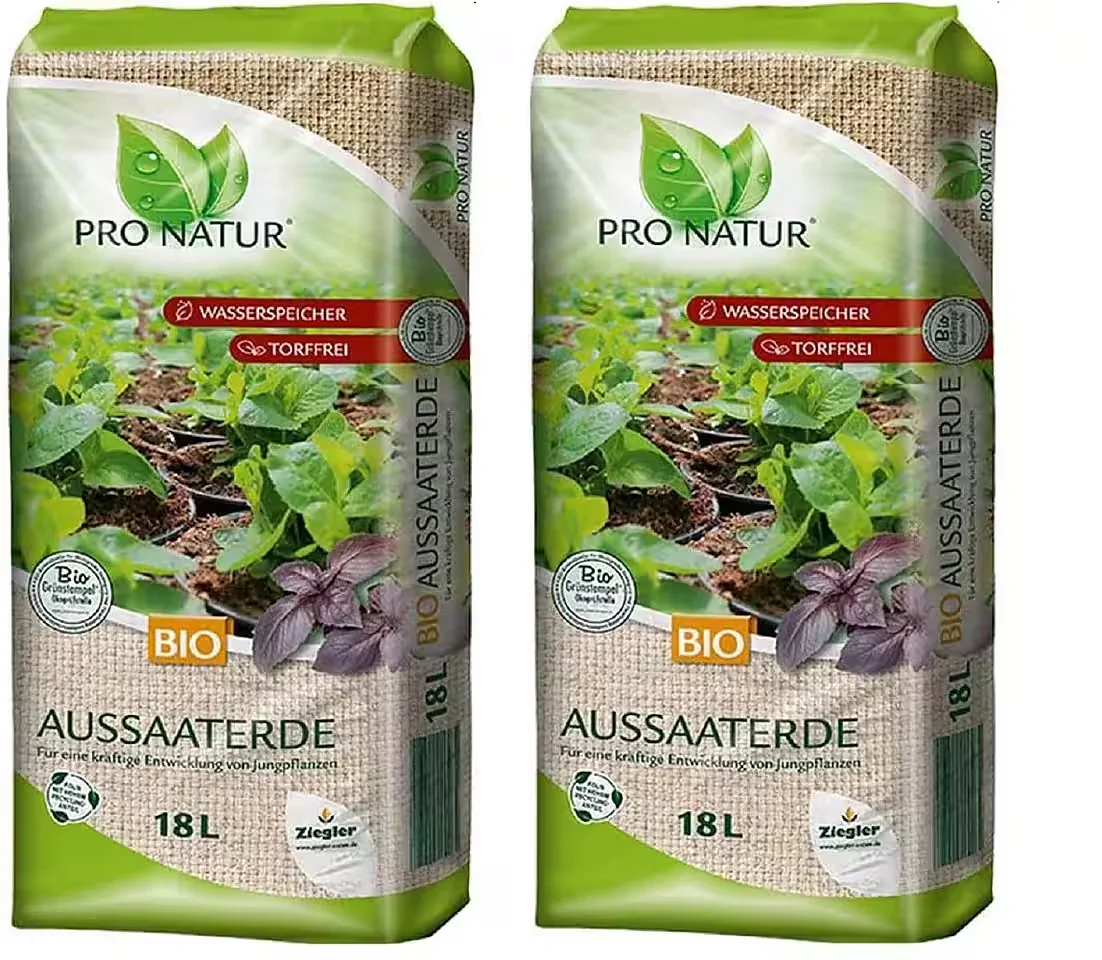 PRO NATUR Bio Aussaaterde Blumenerde 2 x 18 L Set 36 L