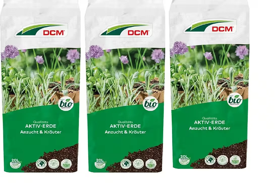 CUXIN DCM Aktiv-Erde Pflanzerde für Anzucht und Kräuter 3 x 20 l