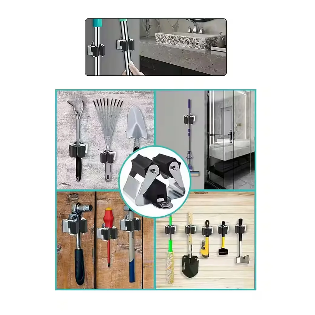 Trade-Shop Gartengerätehalter Besenhalter 10er Set mit Montageset