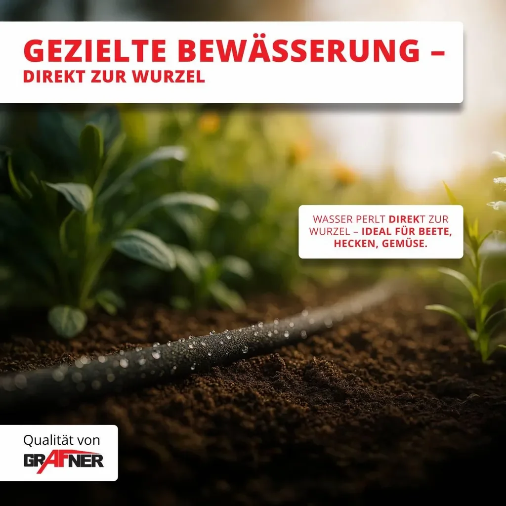 Grafner Perlschlauch Set 1/2 Zoll 15 m Tropfschlauch Bewässerung