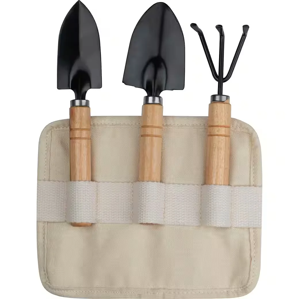 MACMA Gartengerätehalter Set im Gürtel mit Harke und zwei Schaufeln