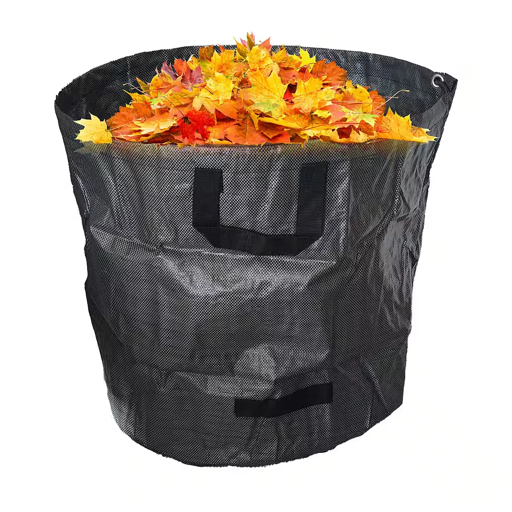 VARIVENDO Gartensack 3er Set 170L schwarz 60x60 cm Laubsack Rasensack