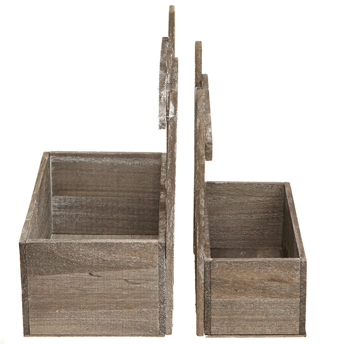 Viana Dekokorb Pflanzkasten aus Holz Vintage 2er Set Mini Blumen Deko