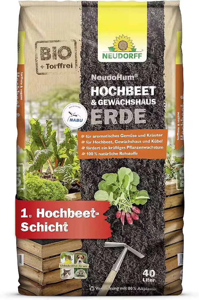 NEUDORFF NeudoHum Hochbeet und Gewächshauserde 40 L torffrei Bio