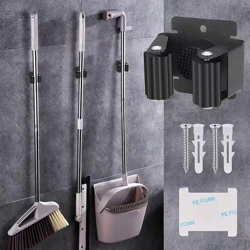 LUXUSKOLLEKTION Gartengerätehalter Wand Edelstahl 10 Stück schwarz