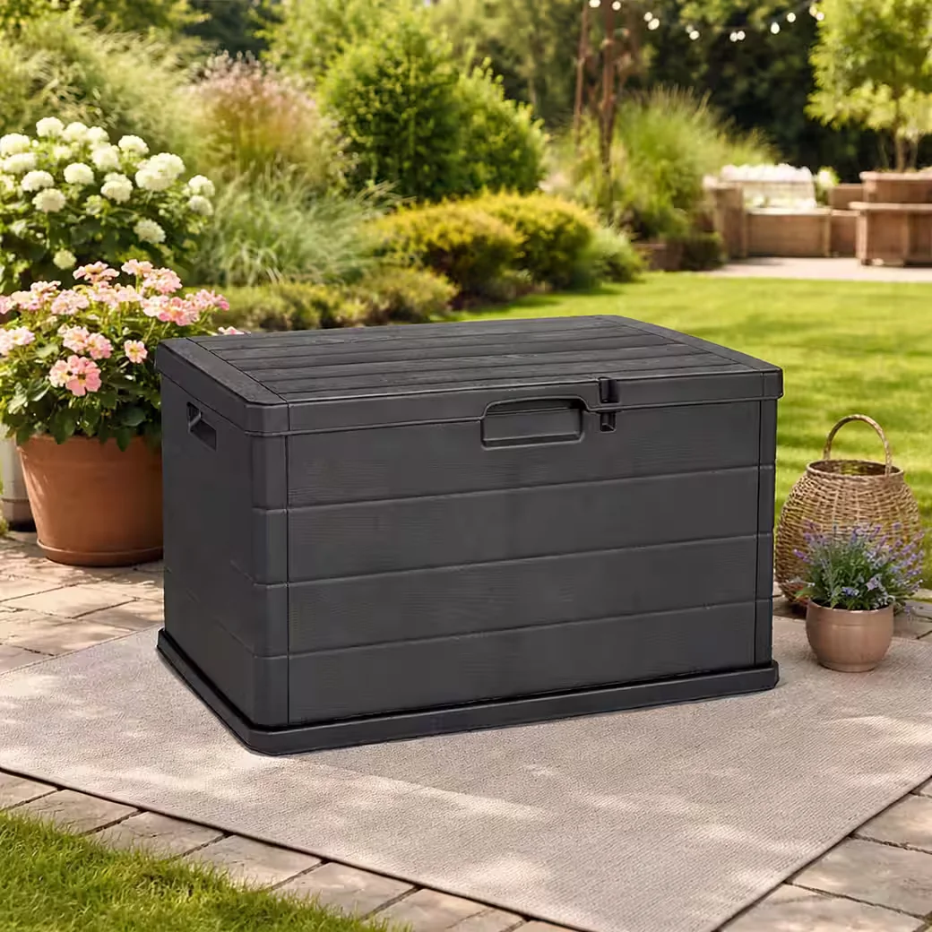 MOJAWO Auflagenbox Kissenbox Sitzbank Kunststoff Anthrazit 170 L
