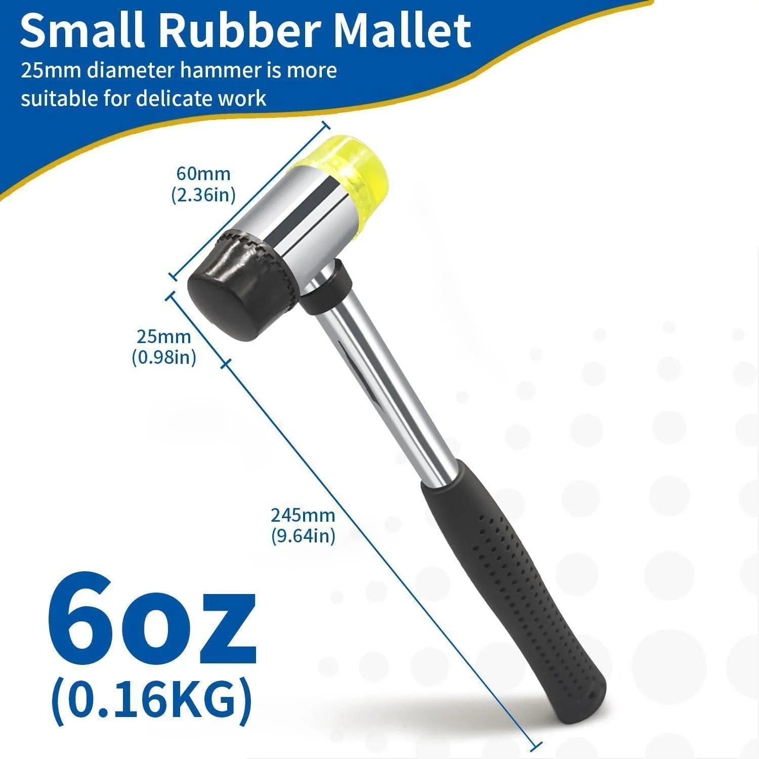 LUXUSKOLLEKTION Gummihammer 25 mm Doppelkopf Schonhammer