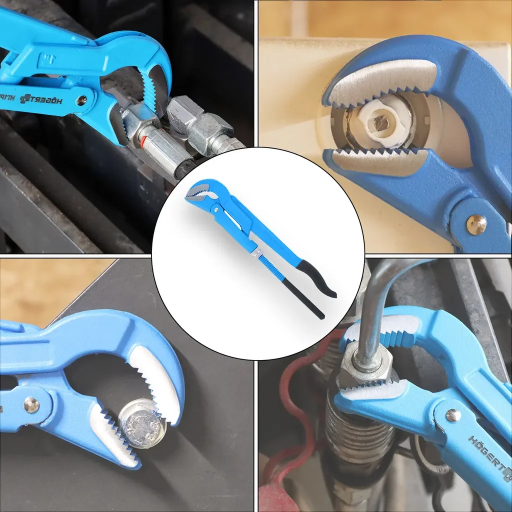 Högert Technik Rohrzange verstellbar 45 Grad 430 mm 1,5 Zoll CrV