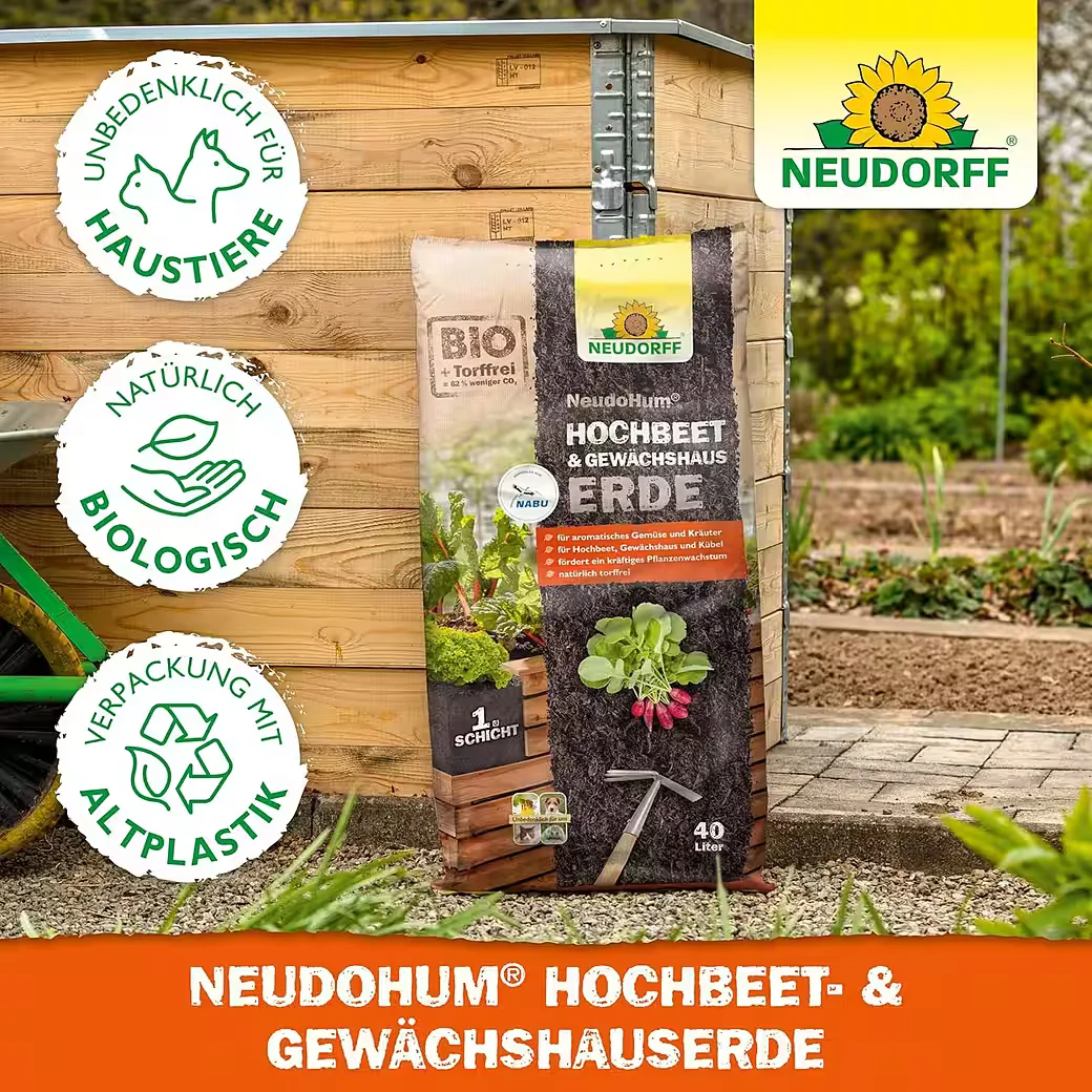 NEUDORFF NeudoHum Hochbeet und Gewächshauserde 40 L torffrei Bio