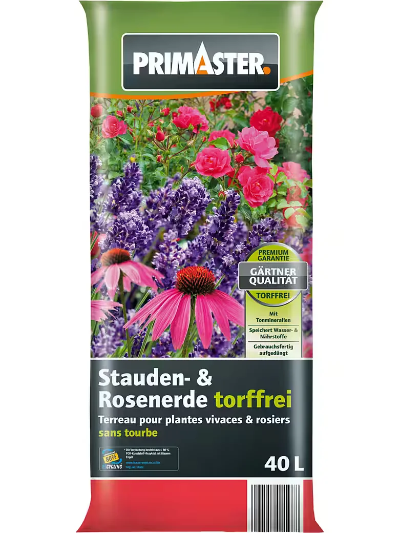 PRIMASTER Stauden- & Rosenerde Spezialerde torffrei 40 L