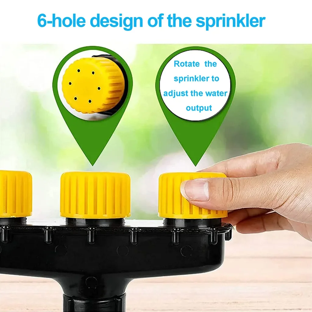 Rosikey Gartensprinkler verstellbar 3 Düsen für Rasenbewässerung