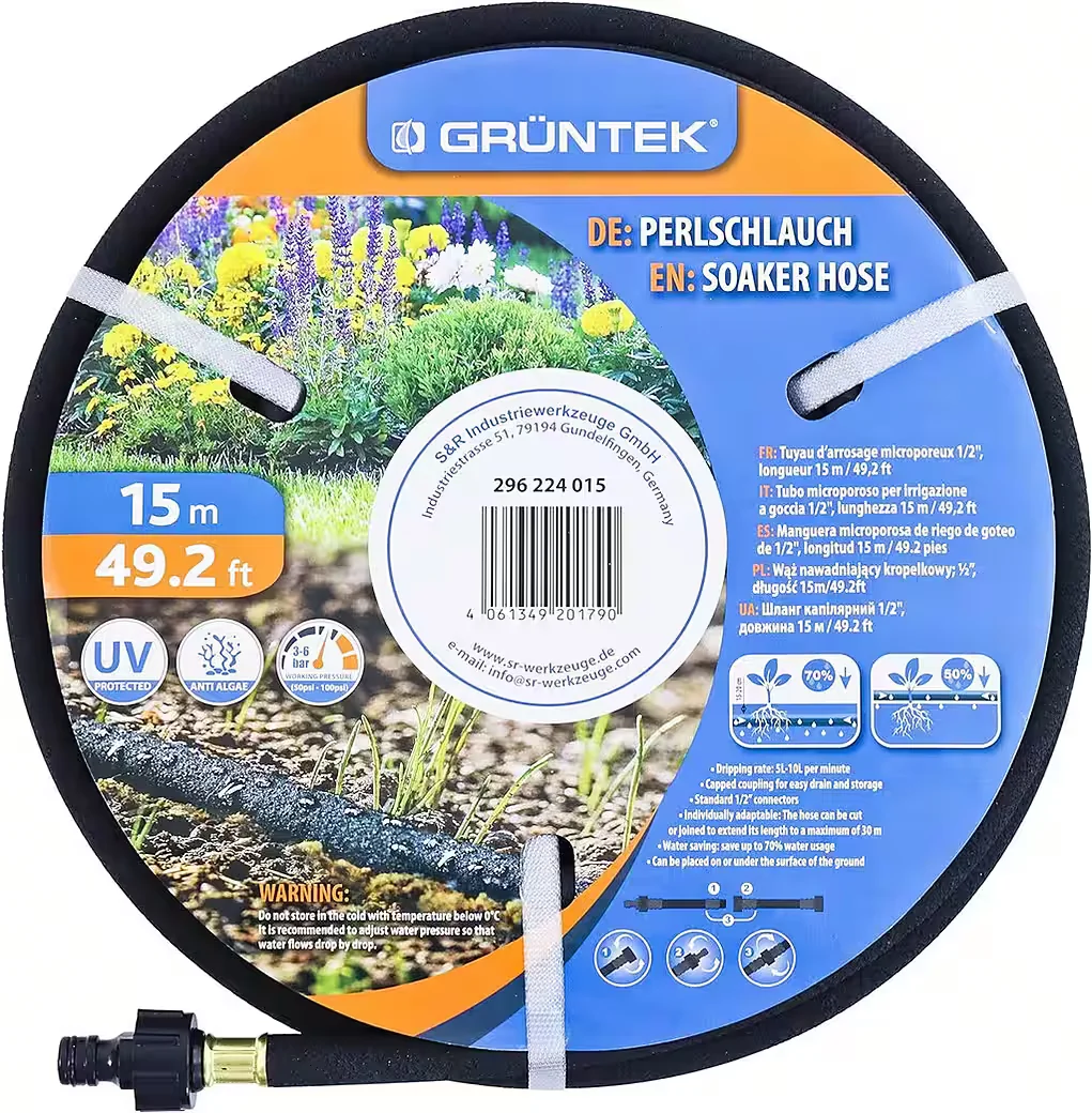 GRÜNTEK Bewässerungsschlauch Tropfschlauch Perlschlauch 15 m Garten