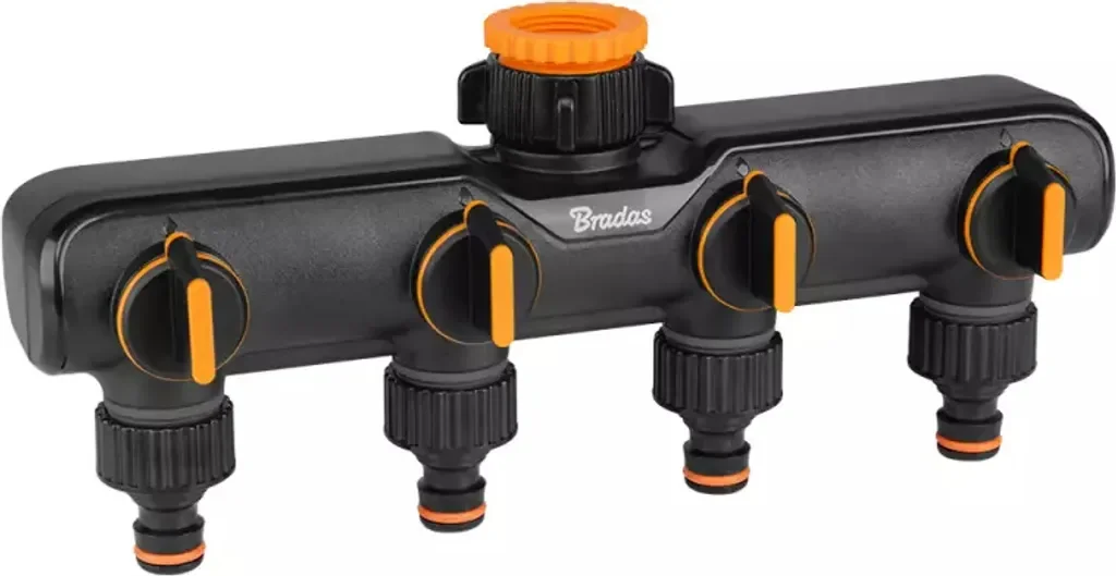 Bradas 4-Wege-Verteiler mit Ventilen für Wasserhahn IG 1''/3/4''