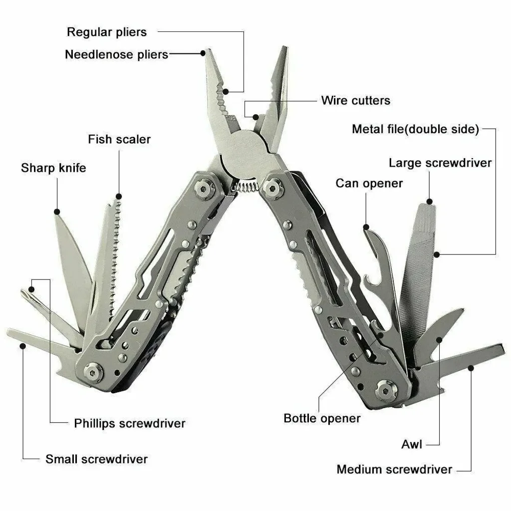 LilGadgets Multitool Edelstahl Klappzange Messer Säge Camping Outdoor