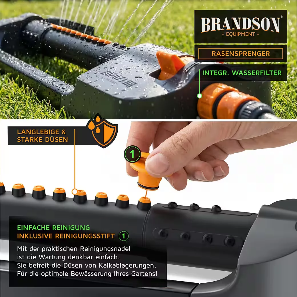 Brandson Viereckregner Rasensprenger Oszillations-Sprinkler Garten