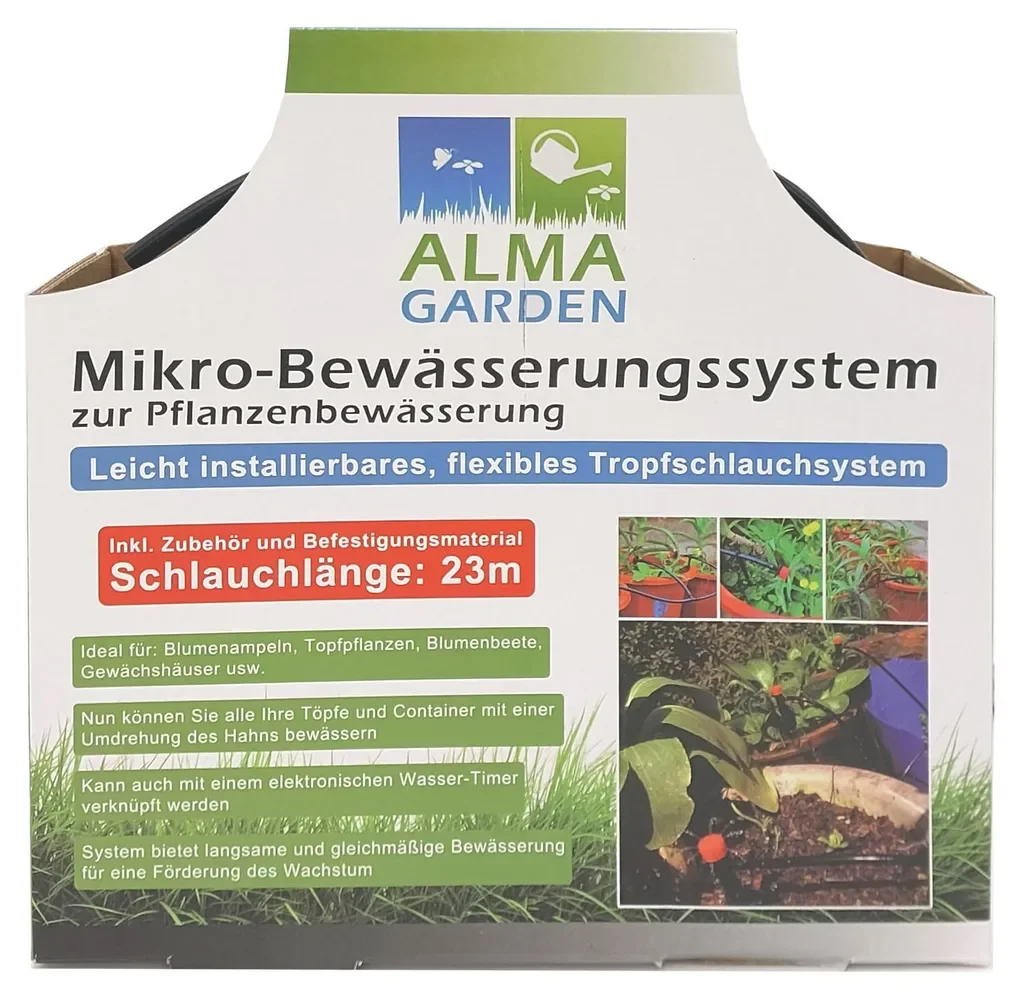 ALMA GARDEN Mikrobewässerung Tropfschlauch für Gartenpflanzen