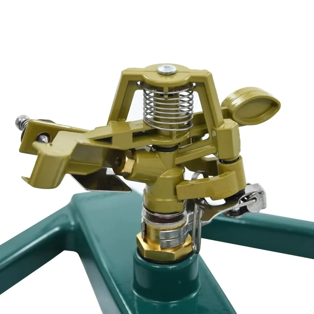 vidaXL rotierender Gartensprinkler Metall grün 21 x 22 x 13 cm
