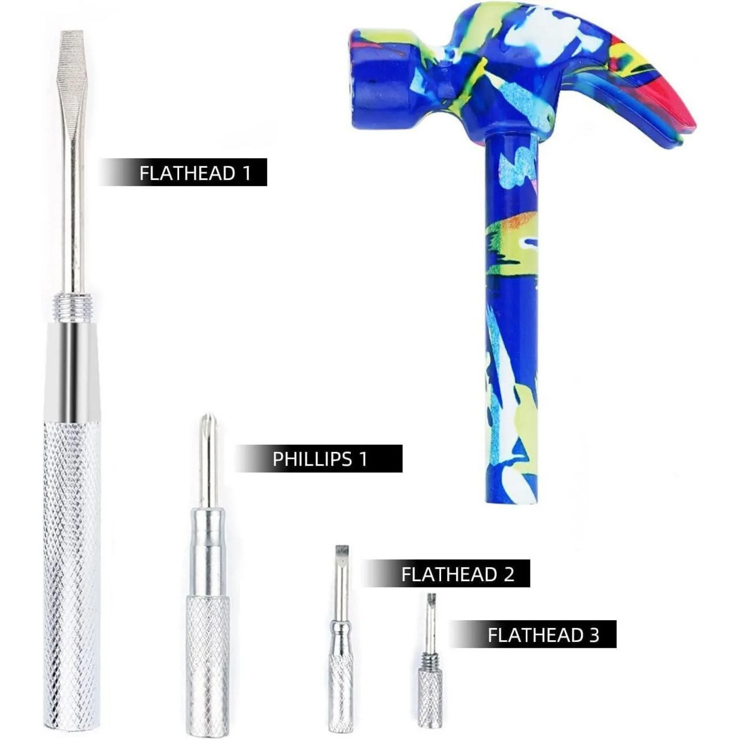 LUXUSKOLLEKTION Klauenhammer Multitool Schraubendreher Set Blau