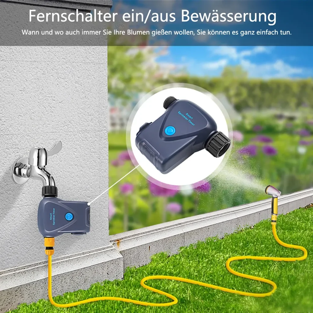 hocan Smart Bewässerungssystem mit Timer, Fernbedienung, Wasserzähler