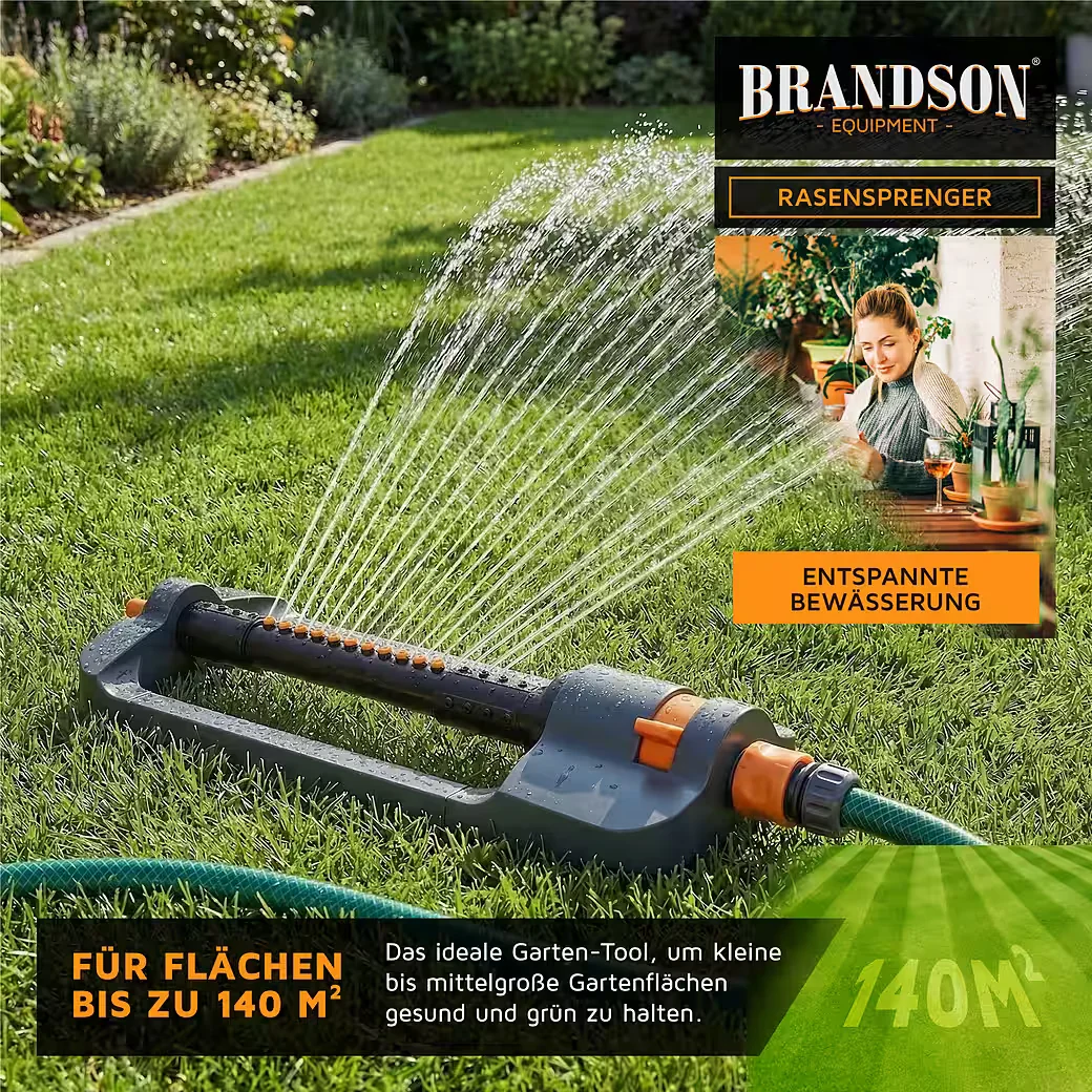 Brandson Viereckregner Rasensprenger Oszillations-Sprinkler Garten