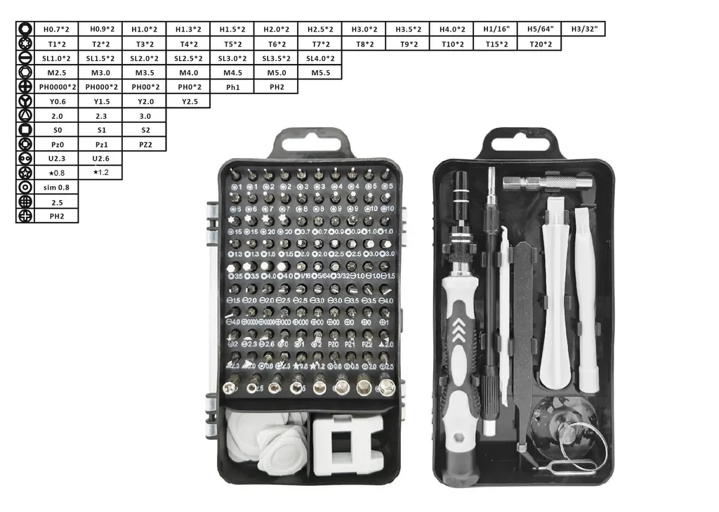 Tunershop Präzisions Schraubendreher Set 115 in 1 Elektronik Reparatur