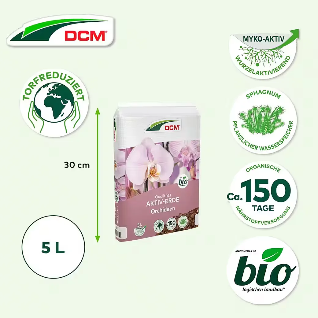 CUXIN DCM Aktiv-Erde für Orchideen Spezialerde 5 l