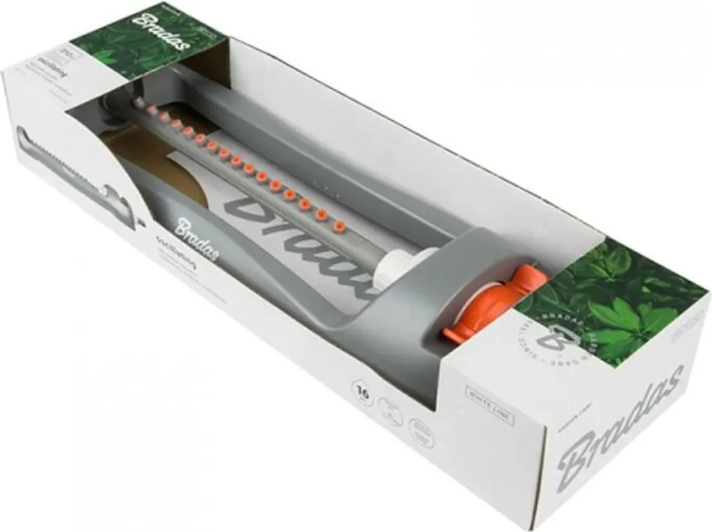 Bradas Viereckregner White Line 16 Düsen Rasensprenger grau orange