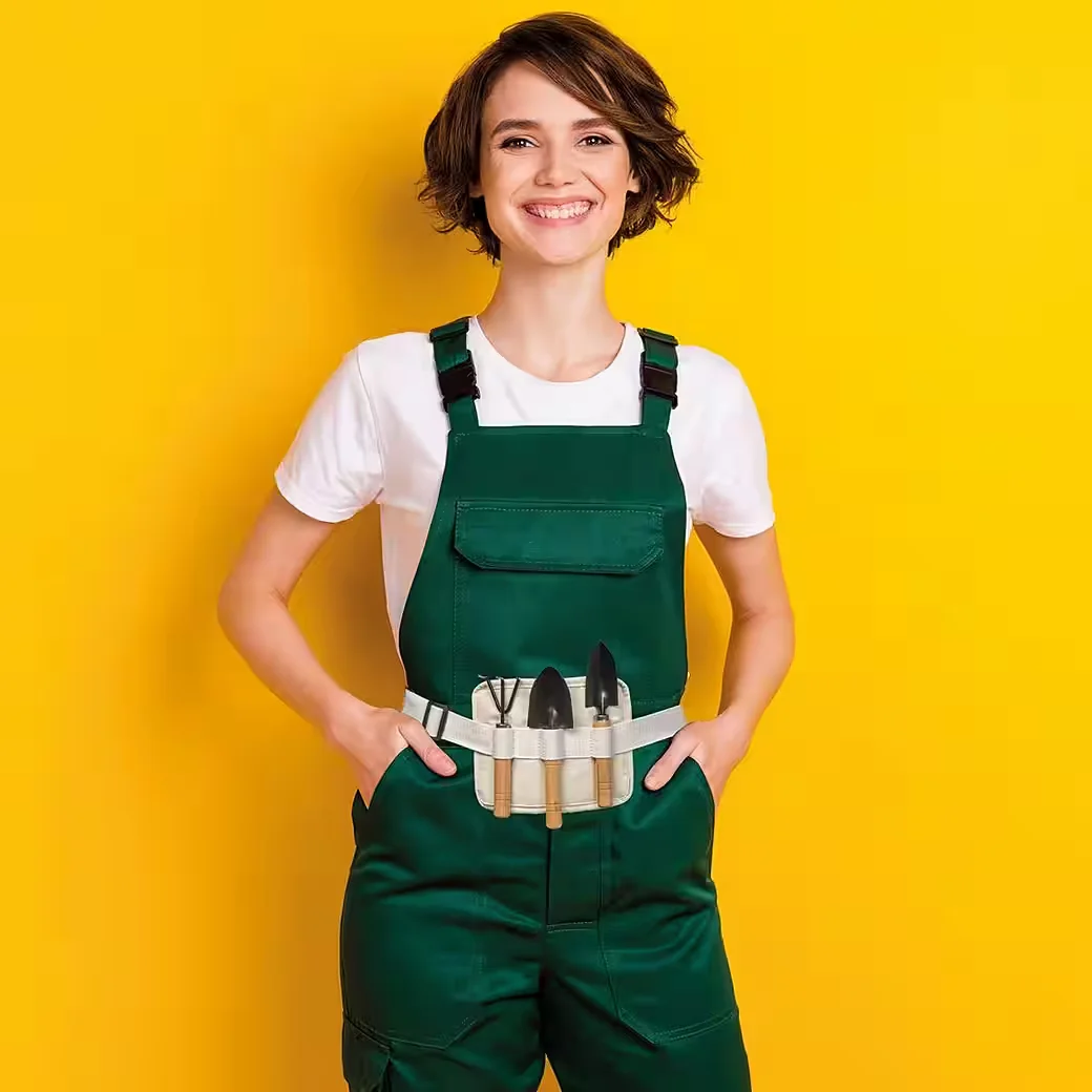 MACMA Gartengerätehalter Set im Gürtel mit Harke und zwei Schaufeln