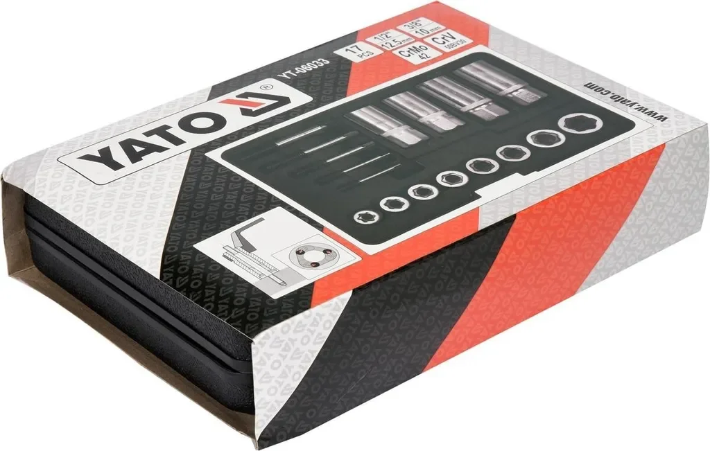 YATO Kraft-Stecknuss YT-06033 aus Chrom-Vanadium und Chrom-Molybdän