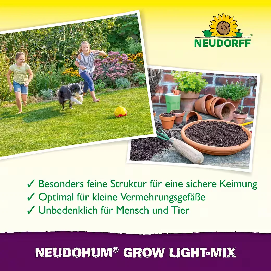 NEUDORFF NeudoHum Grow Light-Mix Spezialerde Pflanzenerde 10 Liter
