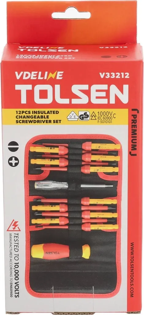 Tolsen Tools VDE isoliertes Schraubendreher-Bit-Set 12-teilig