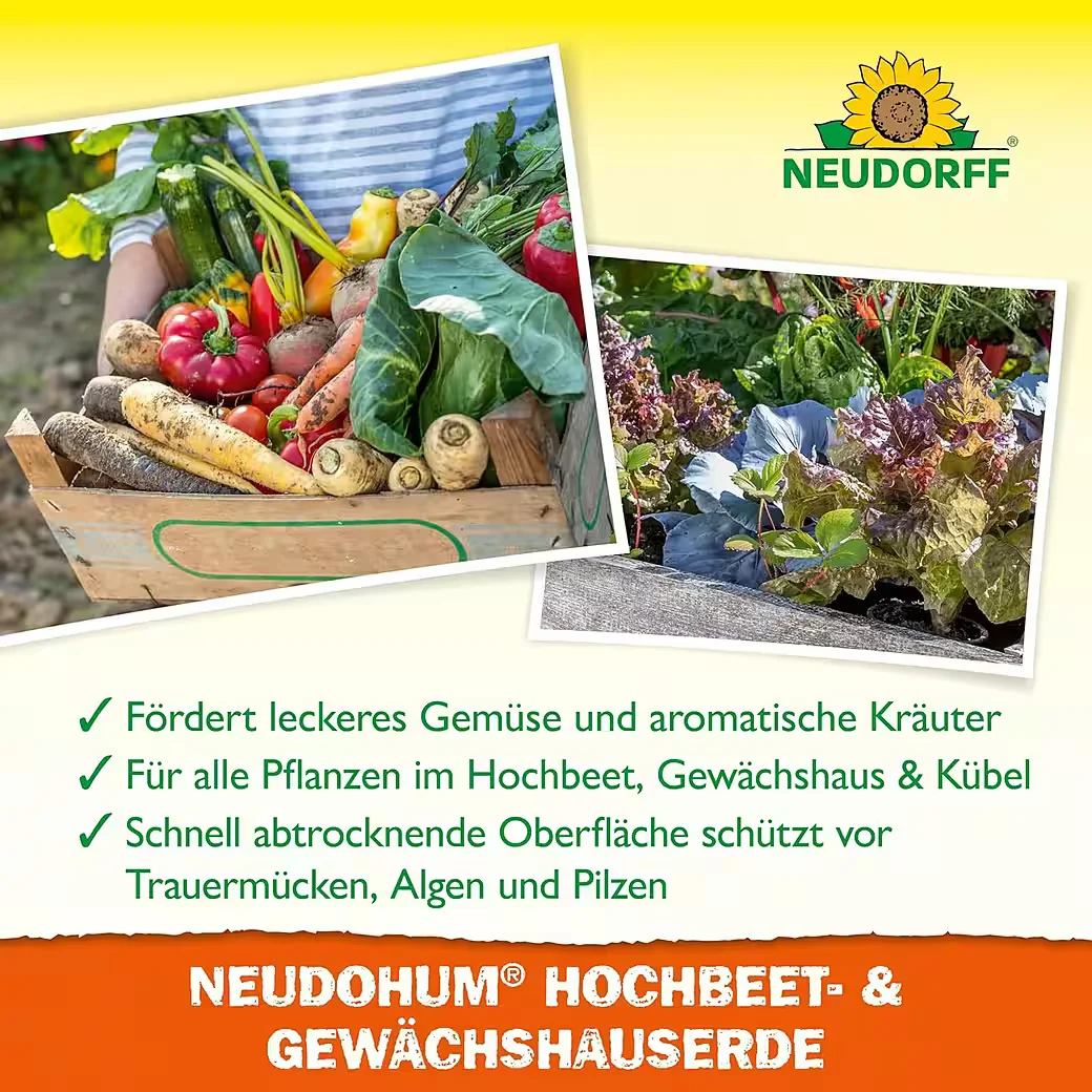 NEUDORFF NeudoHum Hochbeet und Gewächshauserde 40 L torffrei Bio